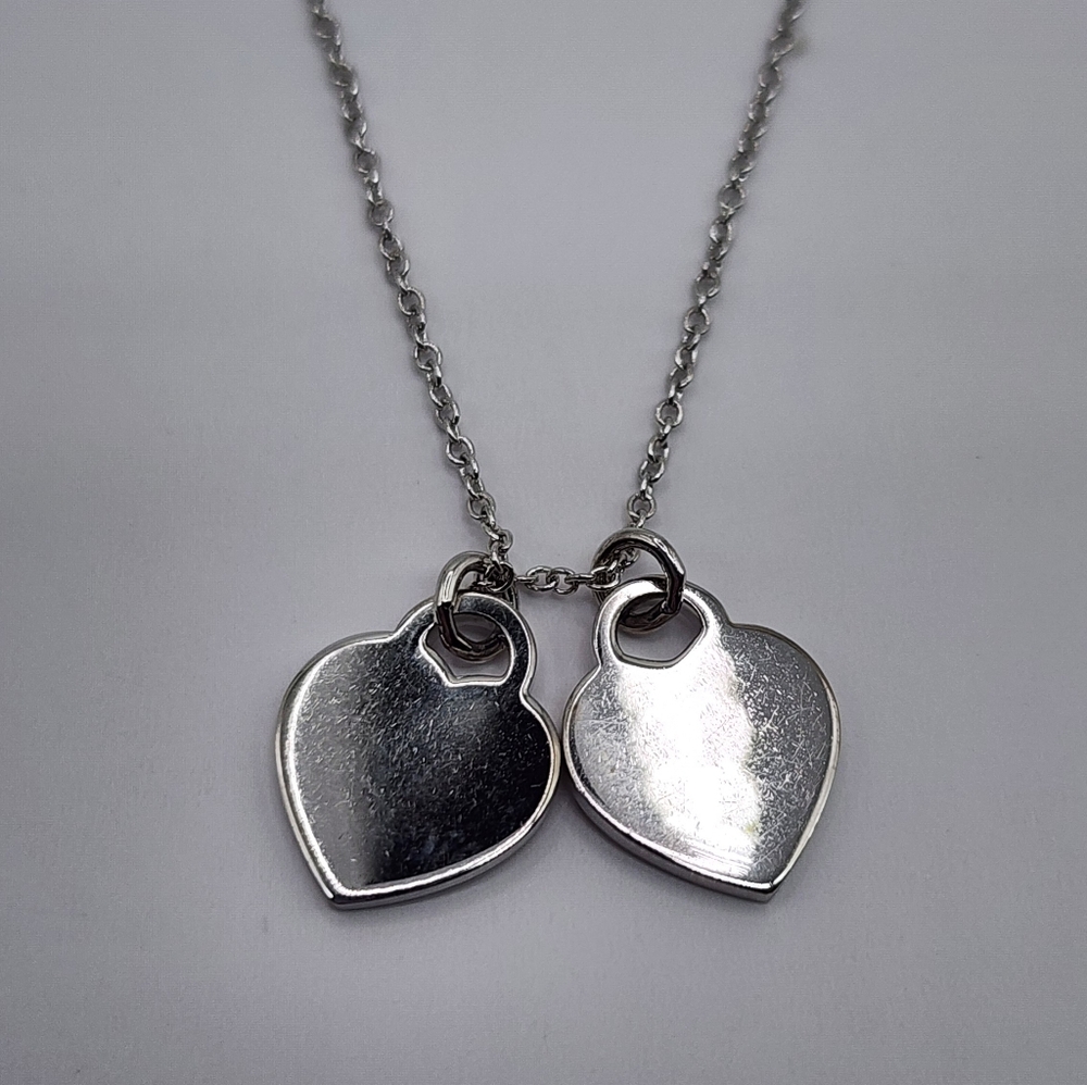 Tiffany & Co. Double Heart 18K Gold Diamond Necklace - Picture 3 of 9